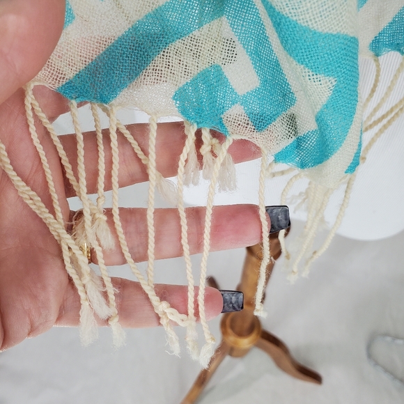 Spartina 449 Scarf Wrap Shawl Colorful Fringe 100% Australian Wool Art to Wear - Picture 10 of 17